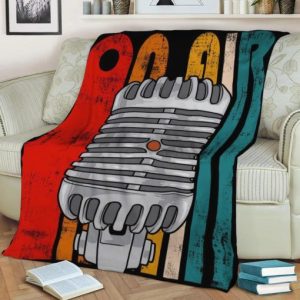ON AIR RADIO MICROPHONE VINTAGE FLEECE BLANKET GIFT FOR FAN