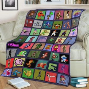 PIXEL HEROES NAVY FLEECE BLANKET GIFT FOR FAN