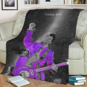 PURPLE RAIN FLEECE BLANKET GIFT FOR FAN