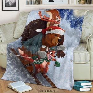 SKIING CHRISTMAS BEST SELLER FLEECE BLANKET GIFT FOR FAN