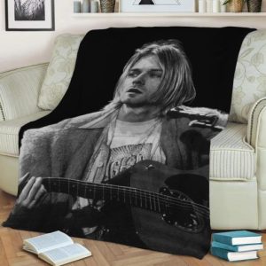 KURT COBAIN VINTAGE FLEECE BLANKET GIFT FOR FAN