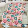 YUMMY COLORFUL DONUT BESTSELLER FLEECE BLANKET GIFT FOR FAN