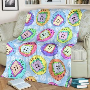 TAMAGOTCHI CARTOON FLEECE BLANKET GIFT FOR FAN
