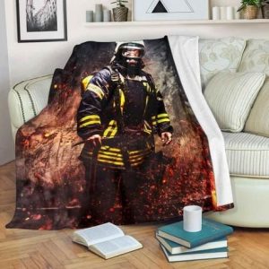 FIREMAN AXE FLEECE BLANKET GIFT FOR FAN