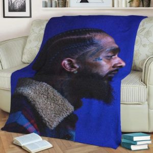 NIPSEY HUSSLE FLEECE BLANKET GIFT FOR FAN