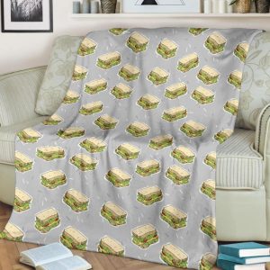 SANDWICH PATTERN PRINT DESIGN GREY BEST SELLER FLEECE BLANKET GIFT FOR FAN