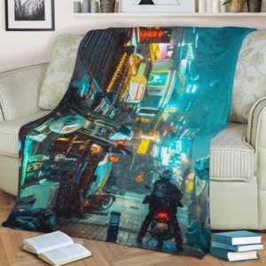 SNOWY CYBERPUNK BEST SELLER FLEECE BLANKET GIFT FOR FAN