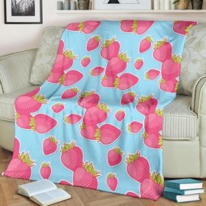 NEON PINK STRAWBERRY BEST SELLER FLEECE BLANKET GIFT FOR FAN