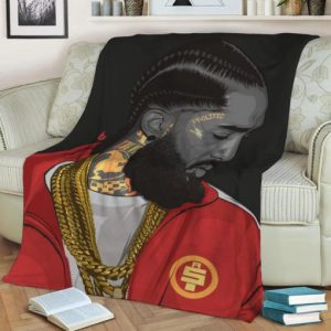 NIPSEY HUSSLE FLEECE BLANKET GIFT FOR FAN