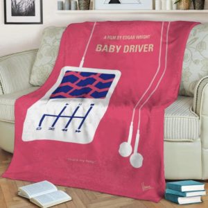 NO 872 MY BABY DRIVER MINIMAL MOVIE POSTER FLEECE BLANKET GIFT FOR FAN