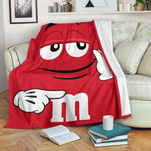 RED M&M FLEECE BLANKET GIFT FOR FAN