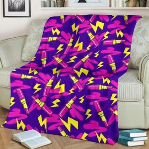 PINK LIPSTICK THUNDER NEON BEST SELLER FLEECE BLANKET GIFT FOR FAN
