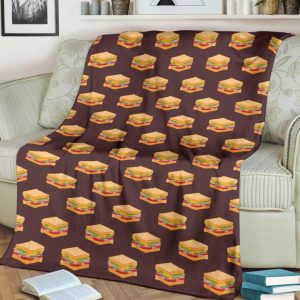 SANDWICH PATTERN PRINT DESIGN BROWN BEST SELLER FLEECE BLANKET GIFT FOR FAN