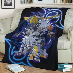 DIGIMON GABUMON FAMILY FLEECE BLANKET GIFT FOR FAN