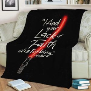 RED LIGHTSABER FLEECE BLANKET GIFT FOR FAN