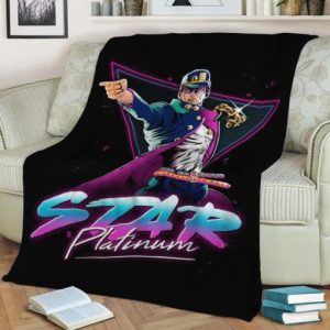STAR PLATINUM FLEECE BLANKET GIFT FOR FAN