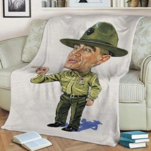 R LEE ERMEY AS GUNNERY FLEECE BLANKET GIFT FOR FAN