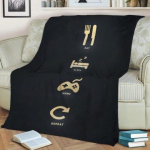 STEPS FOR A GAMER LIFE FLEECE BLANKET GIFT FOR FAN