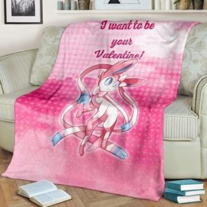 SYLVEON YOUR VALENTINE LOVE BEST SELLER FLEECE BLANKET GIFT FOR FAN