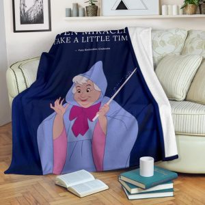 EVEN MIRACLES TAKE TIME FAIRY GODMOTHER FLEECE BLANKET GIFT FOR FAN