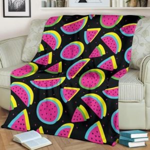 PINK WATERMELON NEON BEST SELLER FLEECE BLANKET GIFT FOR FAN