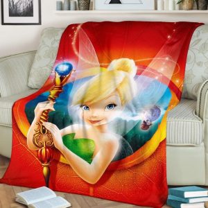 CUTE TINKERBELL BEST SELLER FLEECE BLANKET GIFT FOR FAN