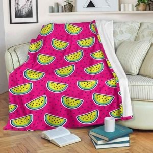 PURPLE FANCY WATERMELON BESTSELLER FLEECE BLANKET GIFT FOR FAN
