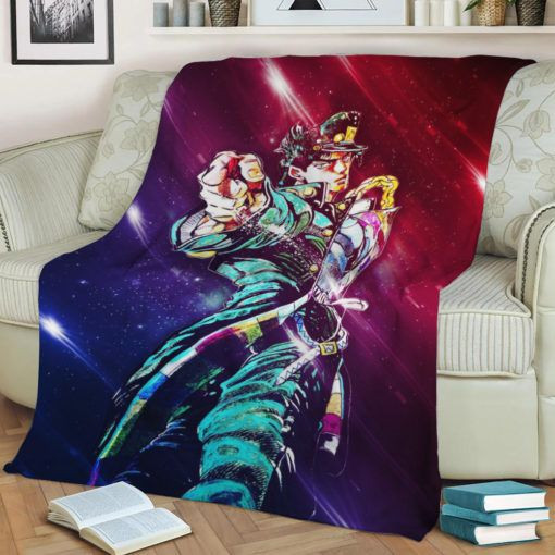 JOJO JOTARO KUJO FLEECE BLANKET GIFT FOR FAN JOJO JOTARO KUJO FLEECE BLANKET GIFT FOR FAN