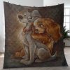Happy Valentine’s Day Lady And The Tramp Cartoon Disney Art Gift Lover Blanket