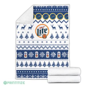 Miller Lite Ugly Xmas Fleece Blanket