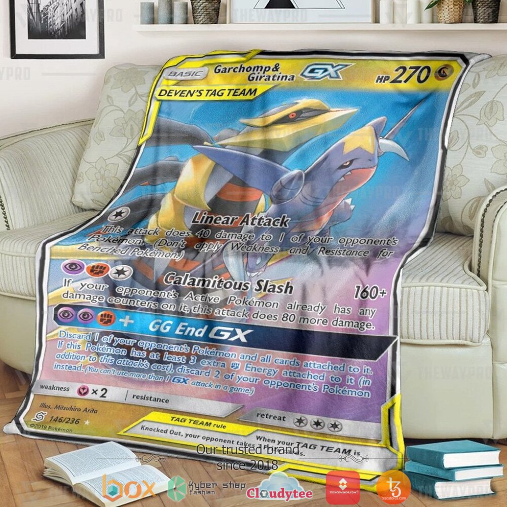 Anime Pokemon Garchomp Giratina Gx Unified Minds Soft Blanket Anime Pokemon Garchomp Giratina Gx Unified Minds Soft Blanket