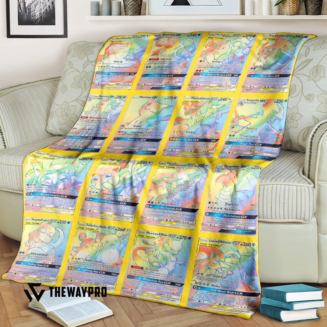 Anime Pokemon Gx 3 Cards Version 3 Blanket Anime Pokemon Gx 3 Cards Version 3 Blanket