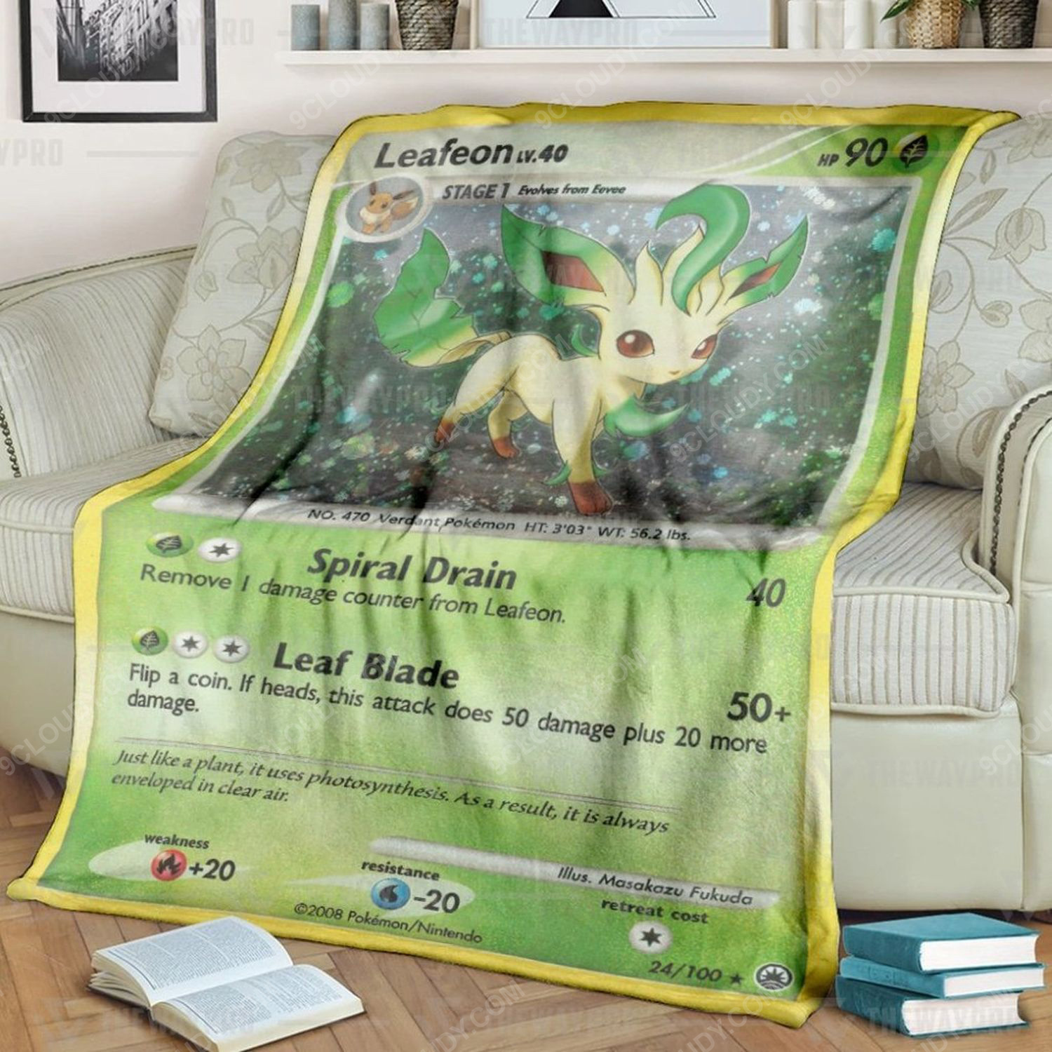 Anime Pokemon Leafeon Full Print Soft Blanket Anime Pokemon Leafeon Full Print Soft Blanket