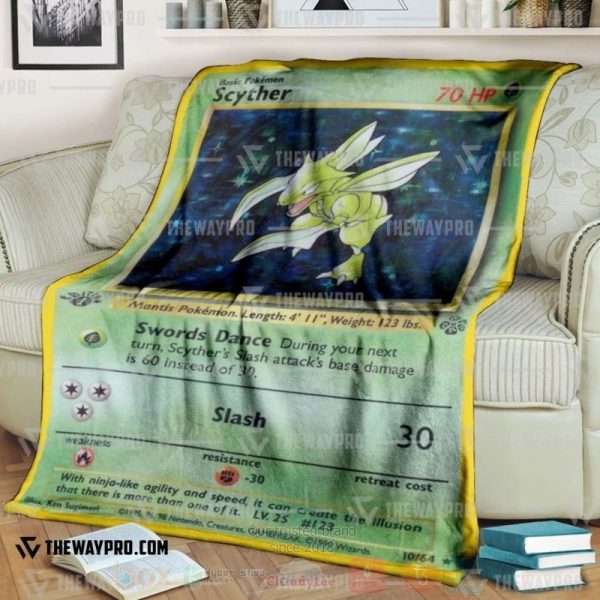 Anime Pokemon Scyther Holo 1St Edition Blanket