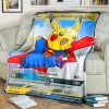 Anime Pokemon Supermans Pikachu Full Printing Blanket