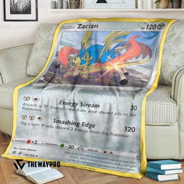 Anime Pokemon Zacian Rebel Clash Custom Soft Blanket