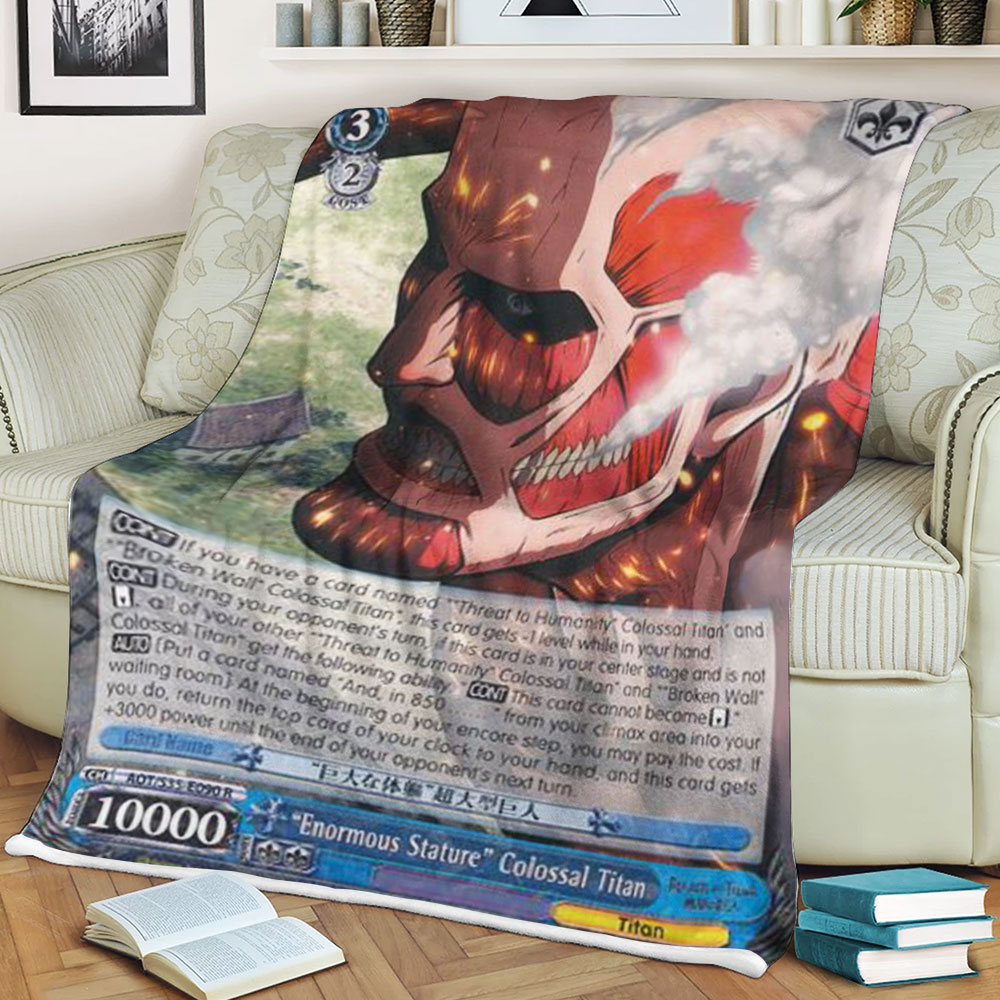 Attack On Titan Enormous Statue Colossal Titan Sherpa Blanket Attack On Titan Enormous Statue Colossal Titan Sherpa Blanket