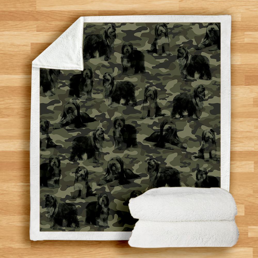 Bearded Collie Camo Blanket Bearded Collie Camo Blanket
