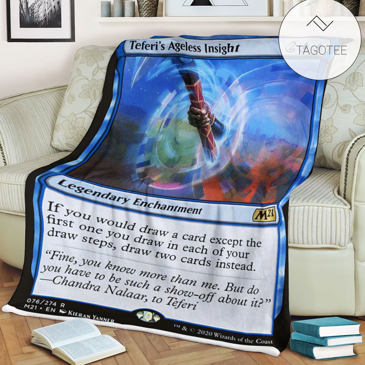 Game Mtg Magic The Gathering M21 76 Teferi S Ageless Insight Fleece Blanket Game Mtg Magic The Gathering M21 76 Teferi S Ageless Insight Fleece Blanket