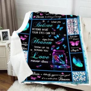 Gift From Heaven Whisper I Love You To A Butterfly Fleece Blanket