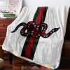 Gucci Snake White Fleece Blanket