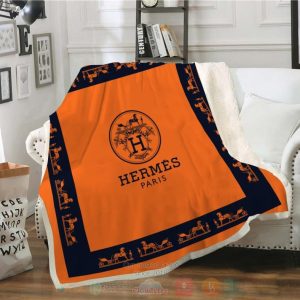 Hermes Paris Orange Blanket