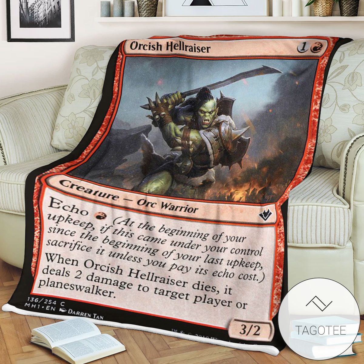 Mh1 136 Orcish Hellraiser Mtg Game Magic The Gathering Blanket Mh1 136 Orcish Hellraiser Mtg Game Magic The Gathering Blanket