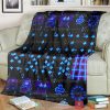 Playing Card Zodiac Neon Custom Blue Soft Blanket