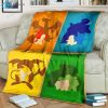 Pokemon Charizard Pikachu Blastoise And Venusaur Soft Blanket