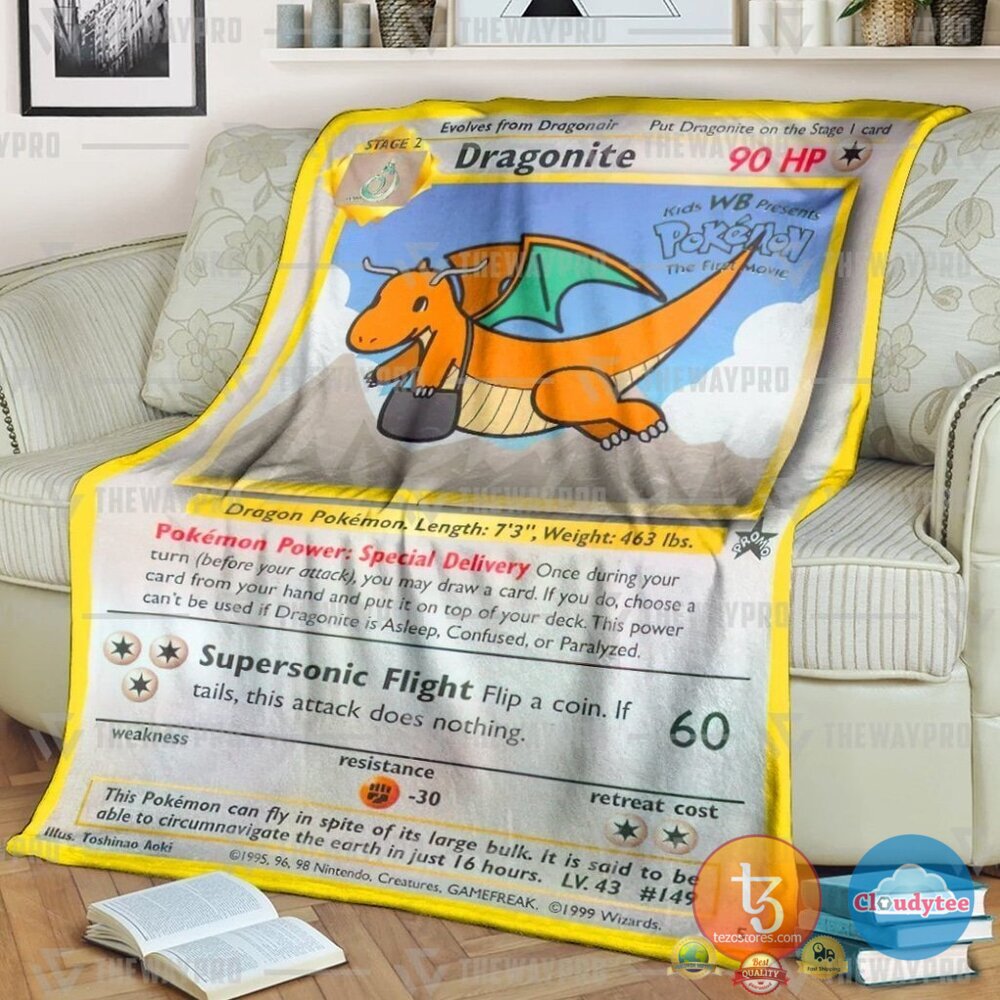 Pokemon Dragonite Blanket Pokemon Dragonite Blanket