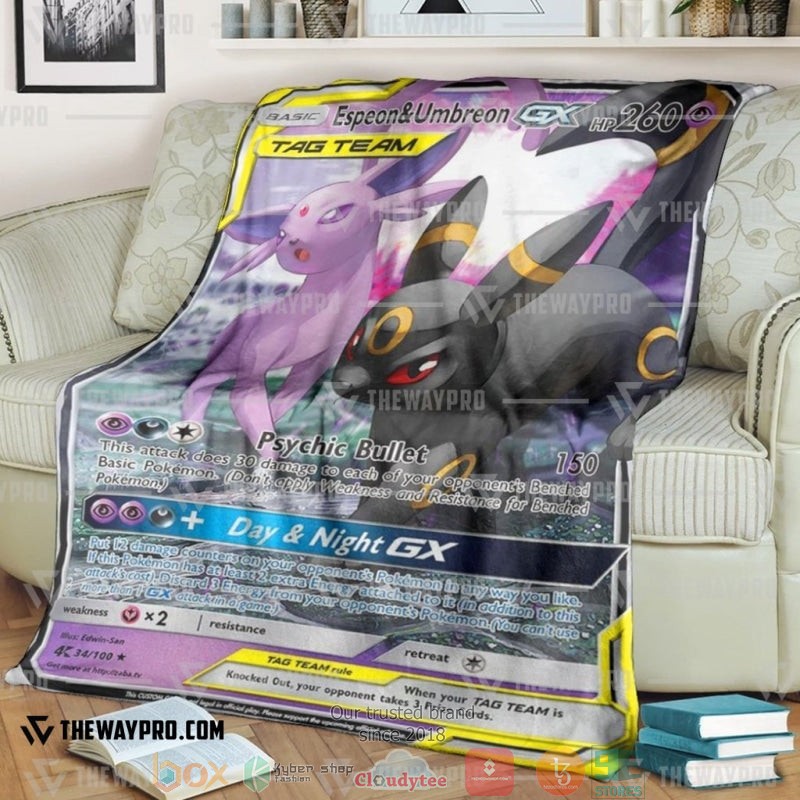 Pokemon Espeon And Umbreon Gx Soft Blanket Pokemon Espeon And Umbreon Gx Soft Blanket