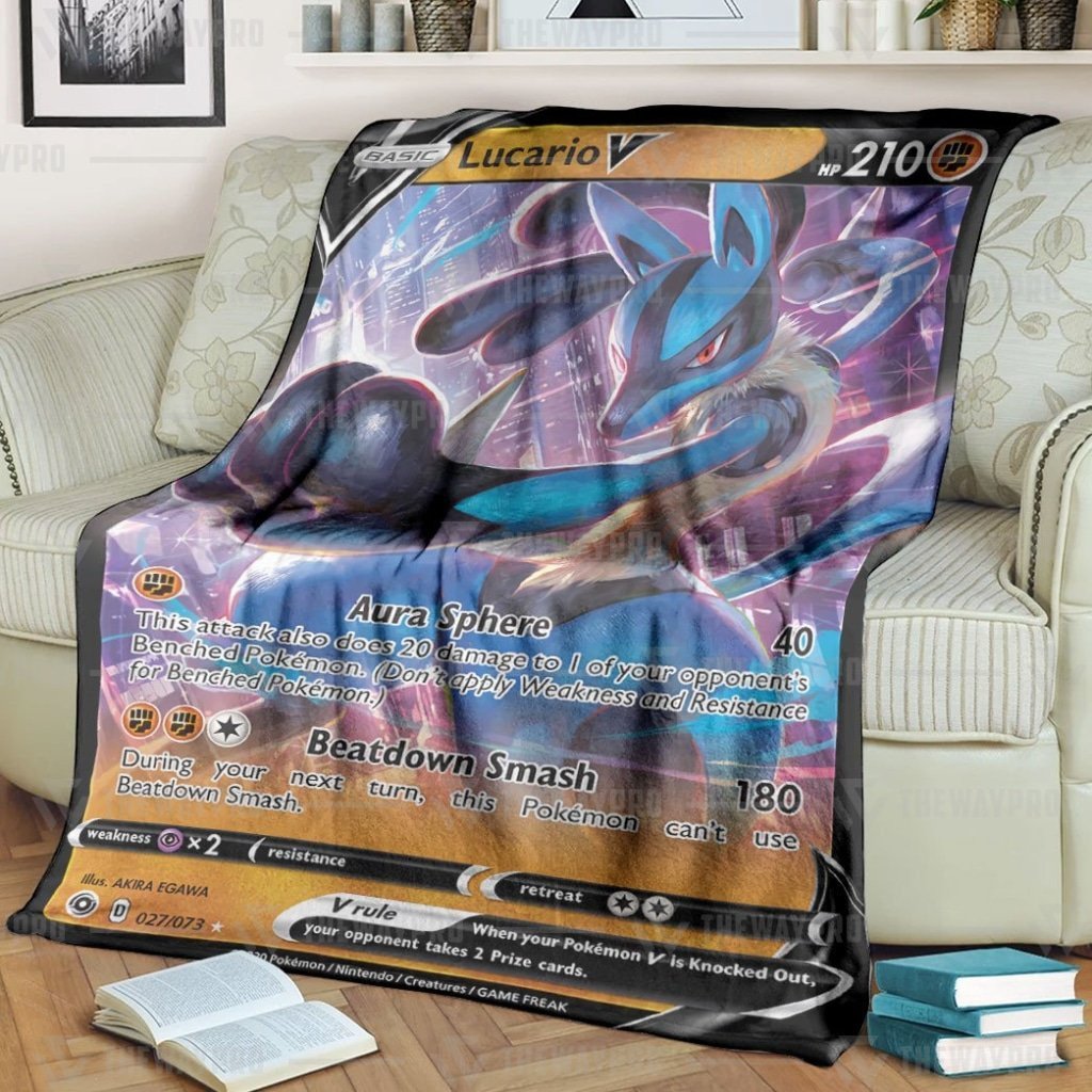 Pokemon Lucario V Blanket Pokemon Lucario V Blanket