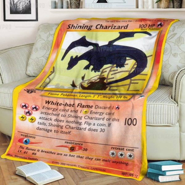 Pokemon Shining Charizard Blanket