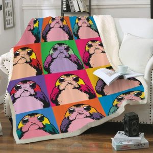 Pop Art Porg Custom Throw Blanket
